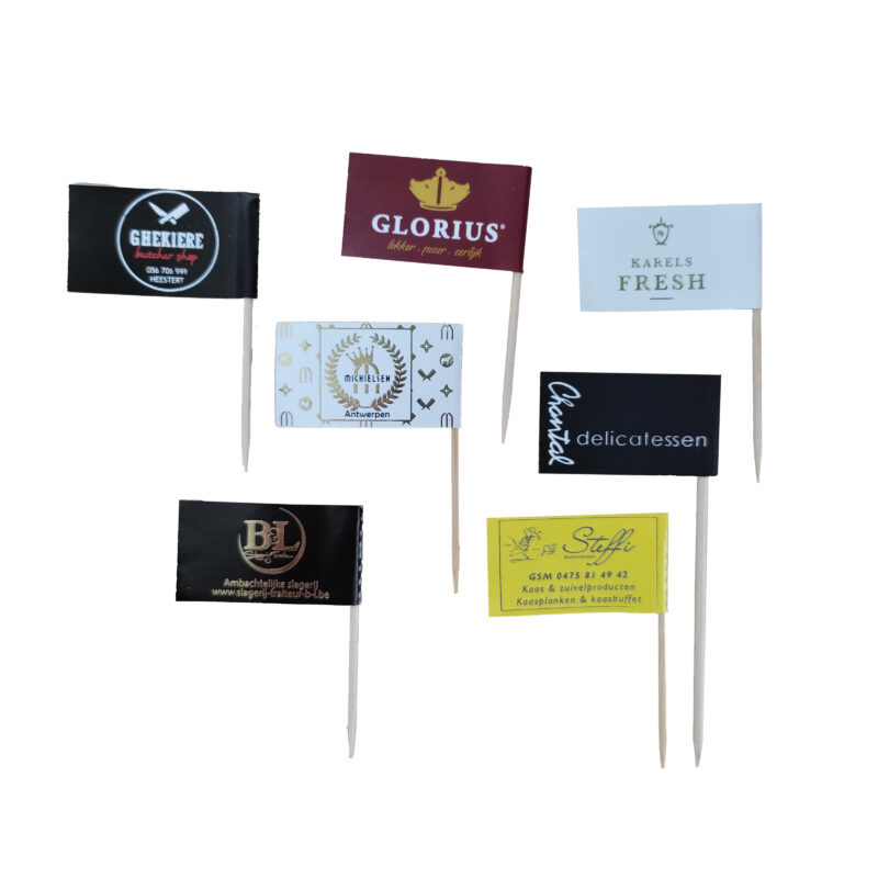 Bedrukte kaasvlaggetjes